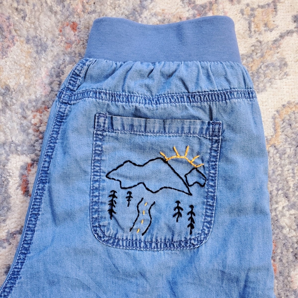 embroidered pants